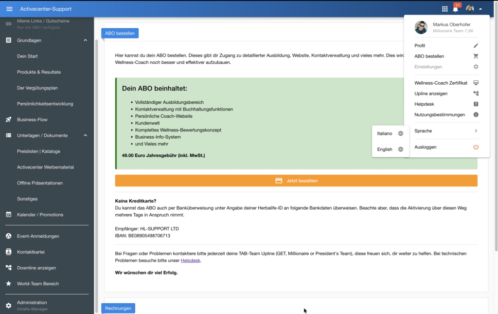 HL-Support Coaching Platform screenshot